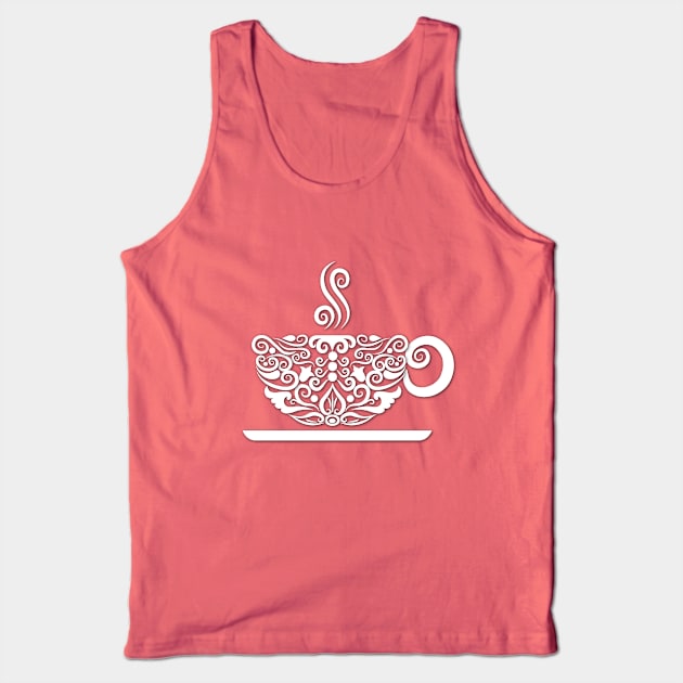 White Coffee Tank Top by tsign703